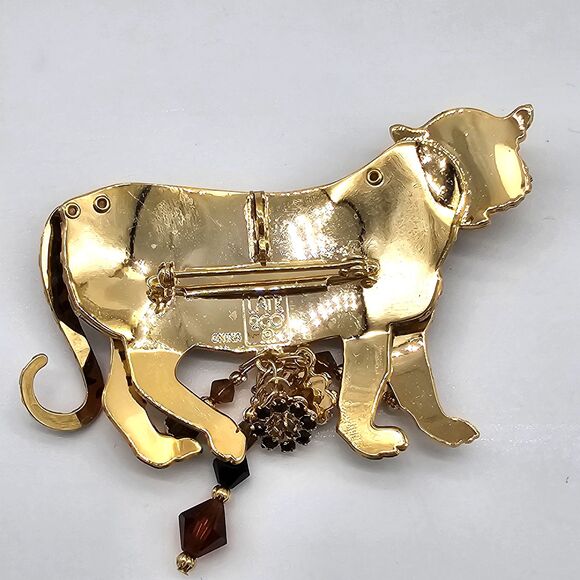Lunch at the Ritz Leopard Brooch Vtg RARE LATR 2 Go Articulated Pendant Pin - Picture 9 of 11